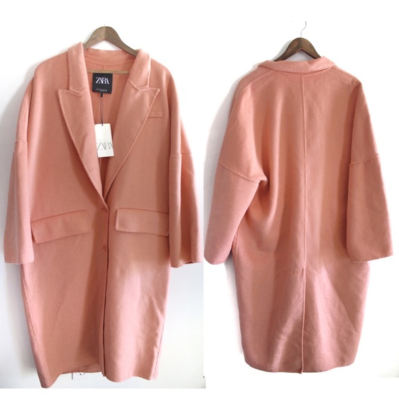 Zara Bloggers Fav Oversized Double Button Long Coat Tangerine XL NWT - Picture 11 of 13